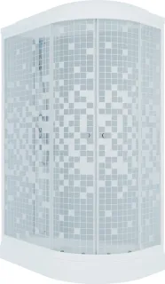 Душевая кабина Triton Коралл Щ0000043487 левая 120x80 см профиль белый стекло мозаика